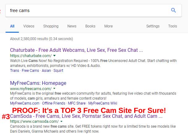 top three free cams search results