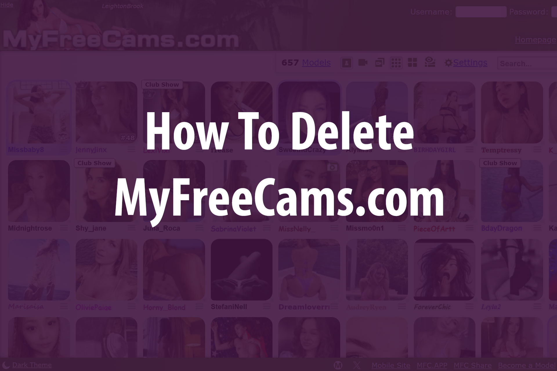 How To Delete MyFreeCams